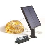 GuirLED - Guirlande d'extérieur lumineuse mini LED - Étanche IP65 - Panneau solaire haut rendement - ON/OFF automatique - 200 LED 20 mètres - Filament Silver