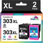 303Xl Cartouches D'Encre Pour Hp 303Xl 303 Xl Compatible Avec Hp Envy Photo 6220 6222 6230 6232 6234 6255 6258 6552 7120 7130 7132 7134 7155 7158 7164 7800 7820 7822 7830 (1 Noir,1 Couleur)