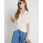 River Island Womens Blouse White Front Knot - Size 10 UK