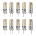 10 st G4 LED-lampa 1,5 W DC12V Varmvit 3000K 110LM Bi Pin-ljuskällor LED för skåpbelysning Gård