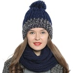 Écharpe femme hiver Écharpe tube snood Écharpe en laine Tour de Cou Cache cou - Bleu foncé