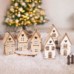 3Pcs Charming Christmas Wooden House Decorative Christmas Decoration  Parties