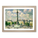 Gustave Loiseau The Place of the Bastille Classic Painting Framed Wall Art Print, Ready to Hang Picture for Living Room Bedroom Home Office Décor, Oak A2 (64 x 46 cm)