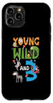 Coque pour iPhone 11 Pro Anniversaire du zoo pour enfants de 3 ans - Animaux de la jungle - Safari