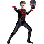 Kids Miles Morales kostym Spider-Man Cosplay Halloween Set zy 120cm yz 150cm