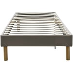 King Of Dreams - gregory - Solide et Confortable Sommier Tapissier marron + Pieds en 20 cm pour matelas en 120x190 - 2 x 13 Lattes - Montage Rapide