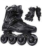 Haojie Adult Men's And Women's Roller Skates Inline Skates,Roller Skates Adult Inline Skates Anti-Collision,Comfortable And Wear-Resistant Roller Blades,Black,38