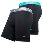 Nike Boxershorts 2-pack - Svart/Turkos/Grå, storlek X-Large