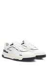 BOSS Mens Baltimore Tenn Basketball-Style Trainers with Leather and Decorative Reflective mesh Size 9 White