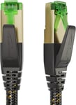 Cable Ethernet CAT7 avec triple blindage ultra-sécurisé et gaine en nylon flexible - 3 m (Prise RJ45, Câble internet/LAN, 10Gbit/s pour une vitesse maximale de la fibre optique)