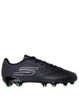 Skechers Junior Razor Firm Ground Football Boots - Black/Silver, Black, Size 1