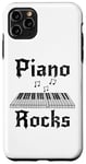 Coque pour iPhone 11 Pro Max Piano Rocks, pianiste musicien rock Goth