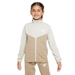 NIKE FD3067-072 K NSW TRACKSUIT POLY FZ HBR Jacket Unisex LIGHT BONE/KHAKI/WHITE Size M