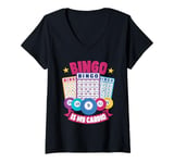 Womens Funny Bingo Player Quote Game Night Bingo Is My Cardio V-Neck T-Shirt