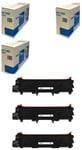 Toner Fits Brother HL-L2300D Printer TN660 Laser Cartridge Black Compatible X 3