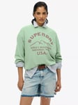 Superdry Lo-Fi Outdoor Mono Loose Crew Sweatshirt, Soft Green