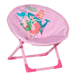 HOMCOM Moonchair hopfällbar campingstol för barn, Moon Chair, inomhus & utomhus, stål, rosa, Ø50 x 49H cm|