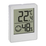 TFA Dostmann Mini thermo-hygromètre numérique, 30.5039.02, thermomètre d'ambiance, température et humidité dans maison, avec zones de confort´, petit thermométre, blanc