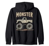 Monster Truck, Retro Monster Truck, Vintage Monster Truck Zip Hoodie