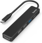 Hub USB-C Multiports (Adaptateur 5 en 1: 3 USB-A,1 USB-C Power Delivery PD,1 HDMI,Station d'Acceuil Ordinateur Portable/Tablette MacBook Pro,MacBook Air,iPad Pro,et XPS) Noir(Q791)