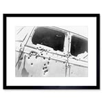 Wee Blue Coo Vintage Crime Bullet Car Bonnie Parker Clyde Barrow Framed Wall Art Print