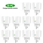 Tuya WiFi EU Plug,Smart Life,moniteur d'alimentation à distance,prise de courant,voix avec Alexa,Yandex,Alice,Google Home,20A - Type 10pcs WIFI 20A