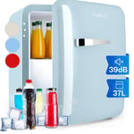 Mini Fridge 32 L Food Drinks Beer Skincare Fridge Cooler Table Top Fridge Blue