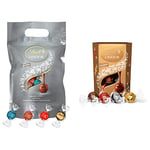 Lindt Lindor Chocolate Silver Truffles Bag - Approx 80 balls, 1 kg - Chocolate Truffles with a Smooth Melting Filling & Lindor Chocolate Truffles Box - Approx 16 balls, 200 g - Chocolate Truffles