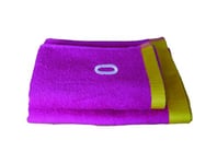 zer0bed Set de Serviettes de Bain, Serviettes de Bain, Visage et Bidet, Serviette de Sport, Piscine ou Plein air, Couleur Unie avec Bord contrasté, 100% Coton, Lot de 2 pièces, Fuxia