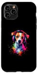 iPhone 11 Pro Artistic Colorful Jack Russell Terrier Headphones Dog Jacky Case