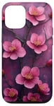 Coque pour iPhone 12/12 Pro Fleur de cerisier japonais Fleur Violet