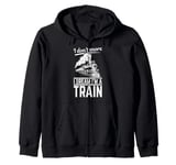 Model Train Gift Steam Engine Train Station Operator Railway Zip Hoodie