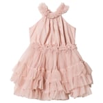 DOLLY by Le Petit Tom Chiffong Dans Klänning med Volanger Ballet Pink | Rosa | 0-1 years