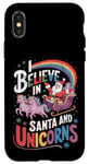 iPhone X/XS Christmas Unicorn Lover I Believe In Santa And Unicorns Case