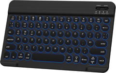 Clavier Bluetooth Sans Fil, Qwerty Uk, Clavier R?tro?clair? Pour Ipad, Iphone, Mac, Android, Windows, Antid?rapant-Fond, Mini-Clavier Rechargeable, Noir