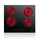 Kitchen four-burner Electric，stove Built in Electric Cooktop 4 Burners Cooker，Induction Hobs, touch control-Black[Energy Class A ]