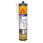 SIKA - Mastic silicone de construction - SikaSeal-110 Menuiserie & Vitrage transparent - Joint de menuiserie et vitrage - Extérieur/intérieur - 300 ml