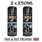 2 X 250ML COLOUR IT QUICK DRYING MULTI-PURPOSE PAINT FLAT MATT BLACK FINISH