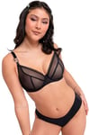 Curvy Kate Women's Lifestyle Plunge Bra Everyday, Sheer, Black, 32J