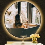 Sifree - Miroir lumineux pour salle de bain à led avec éclairage tactile anti-buée blanc chaud round 70704.5cm