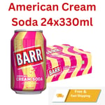 BARR Fizzy Drink Cans Cherryade, Cream Soda, Bubblegum, 24 X 330 Ml since 1875