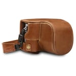 MegaGear MG1566 Ever Ready Genuine Leather Camera Case compatible with Panasonic Lumix DC-LX100 II - Brown