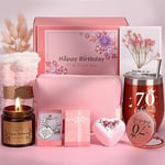 70th Birthday Gifts for Women, Personalised Birthday Hampers for Her Turning 70, Funny 70 Year Old Pamper Gift Basket for Mum, Grandma, Best Friend, Wife, Sister, Ladies 70th Birthday Presents Ideas