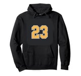 Number #23 Golden Yellow Sport Number 23 Pullover Hoodie