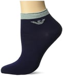 Emporio Armani Women's Eagle Logo Monopack Ankle Socks, Marine, One Size