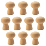 10 Pcs Unfinished Craft Mushroom Wooden Mushroom Wood Peg Doll for DIY Art Crafts