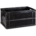 Relaxdays - Boîte pliable couvercle caisse de rangement plastique coffre transport 60 litres 31,5 x 58,5 x 40 cm, noir