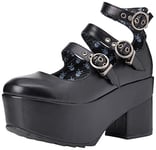 LAMODA Femme Run The World Mary Jane, Black PU, 38 EU