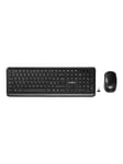 Nedis - keyboard and mouse set - QWERTY - Italian - black - Tastatur & Mus sæt - Italiensk - Sort