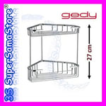 3S GEDY 2481 ETAGÉRE D'ANGLE FIL POUR DOUCHE SALLE DE BAIN 2 BACS